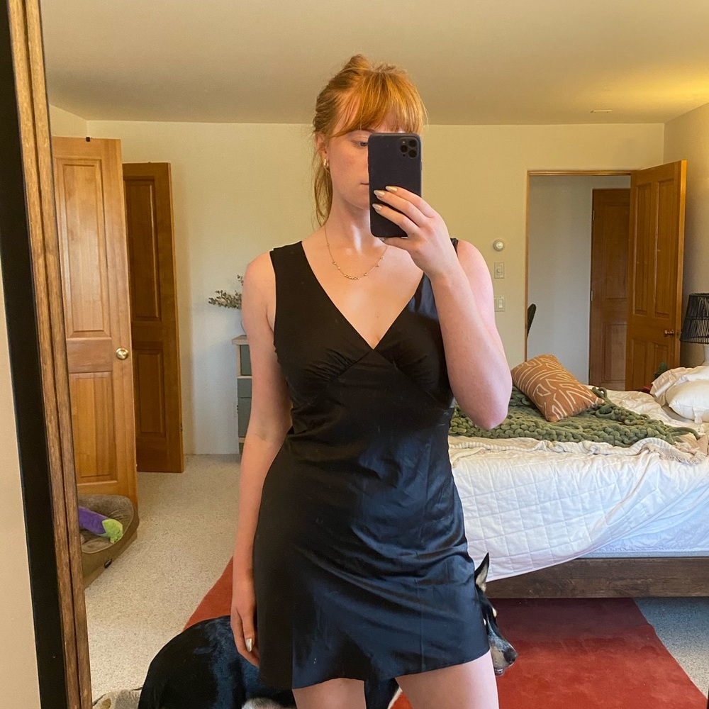 black mini dress